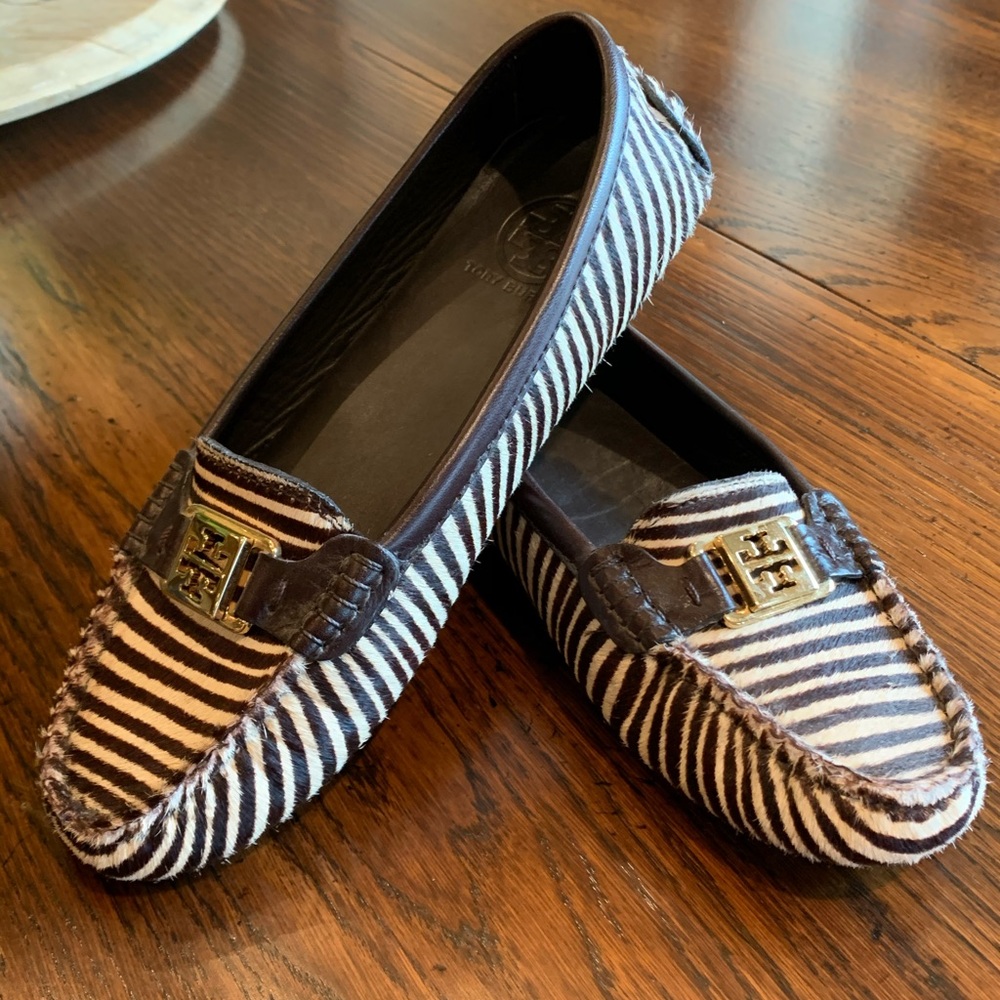 Authentic Tory Burch calfskin moccasins